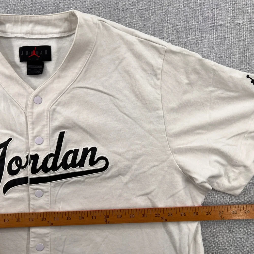 Nike Jordan Air Flight MVP Baseball‎ Jersey Men XXL White Snap Stitched Script